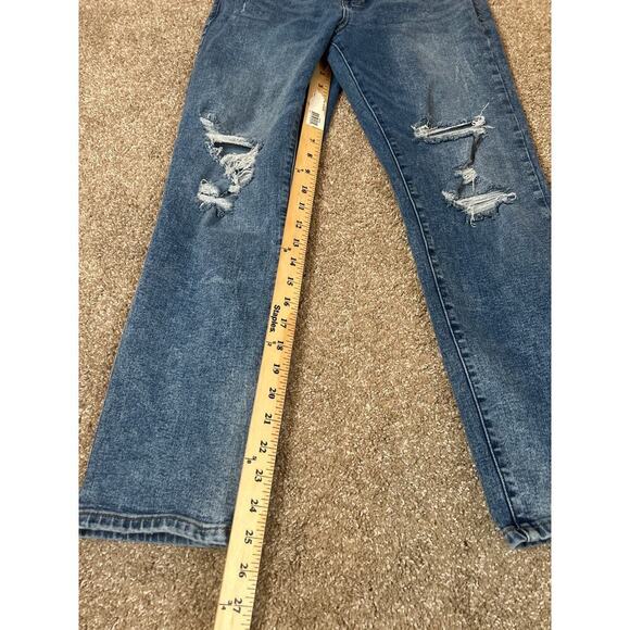 A.n.a High Rise Curvy Straight jean distressed holy women's SZ 8 - Picture 6 of 8